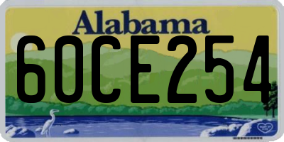 AL license plate 60CE254