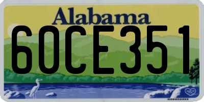AL license plate 60CE351