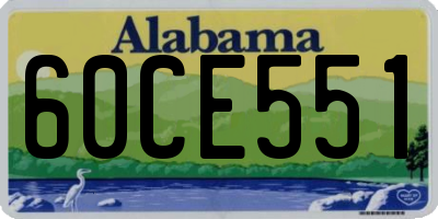 AL license plate 60CE551