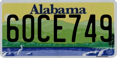 AL license plate 60CE749