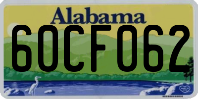 AL license plate 60CF062