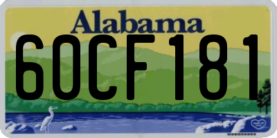 AL license plate 60CF181