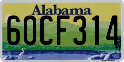 AL license plate 60CF314
