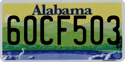 AL license plate 60CF503