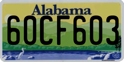 AL license plate 60CF603