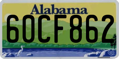 AL license plate 60CF862