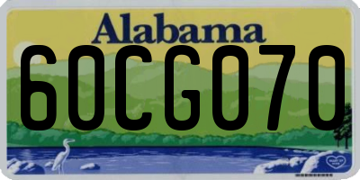 AL license plate 60CG070