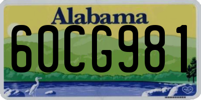 AL license plate 60CG981