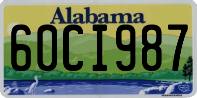 AL license plate 60CI987