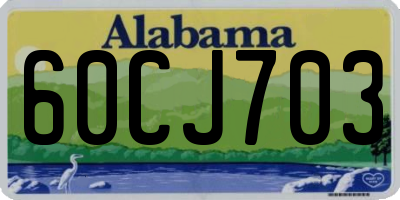 AL license plate 60CJ703