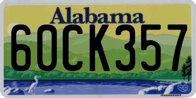 AL license plate 60CK357