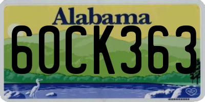 AL license plate 60CK363