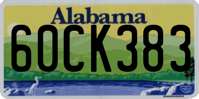 AL license plate 60CK383