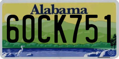AL license plate 60CK751