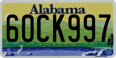 AL license plate 60CK997