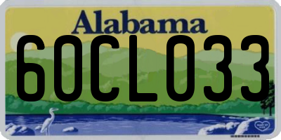 AL license plate 60CL033