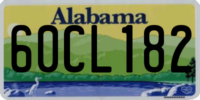 AL license plate 60CL182
