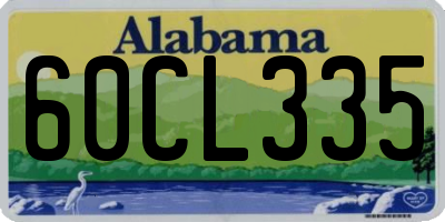 AL license plate 60CL335