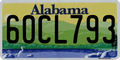 AL license plate 60CL793