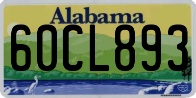 AL license plate 60CL893