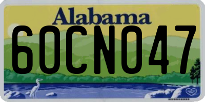 AL license plate 60CN047