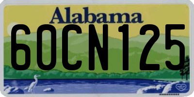 AL license plate 60CN125