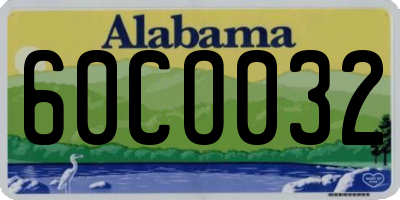 AL license plate 60CO032