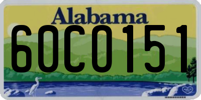 AL license plate 60CO151