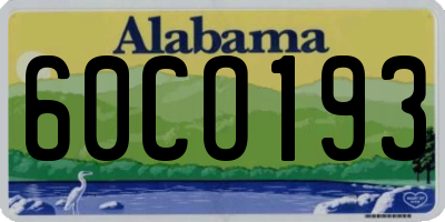 AL license plate 60CO193