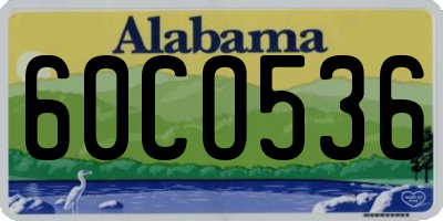 AL license plate 60CO536