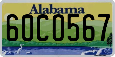 AL license plate 60CO567