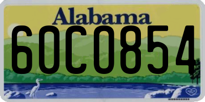 AL license plate 60CO854