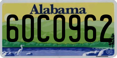 AL license plate 60CO962
