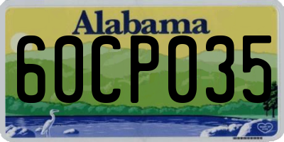 AL license plate 60CP035