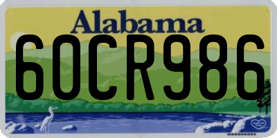 AL license plate 60CR986
