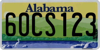 AL license plate 60CS123