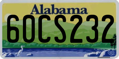 AL license plate 60CS232