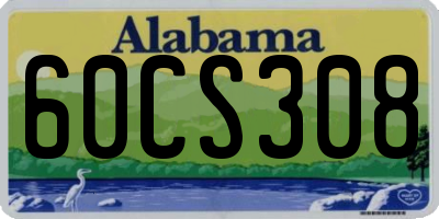 AL license plate 60CS308