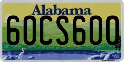 AL license plate 60CS600