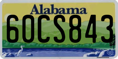 AL license plate 60CS843