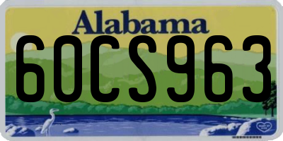 AL license plate 60CS963