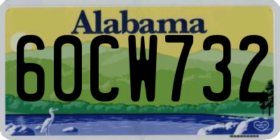 AL license plate 60CW732