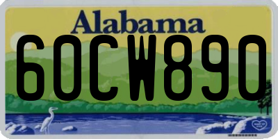 AL license plate 60CW890