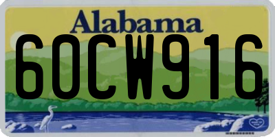 AL license plate 60CW916