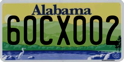 AL license plate 60CX002