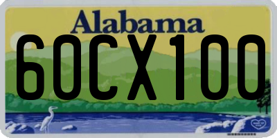 AL license plate 60CX100