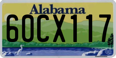 AL license plate 60CX117