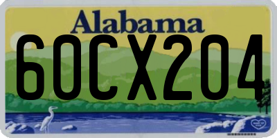 AL license plate 60CX204