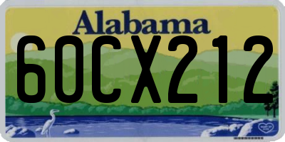 AL license plate 60CX212