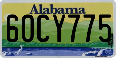 AL license plate 60CY775